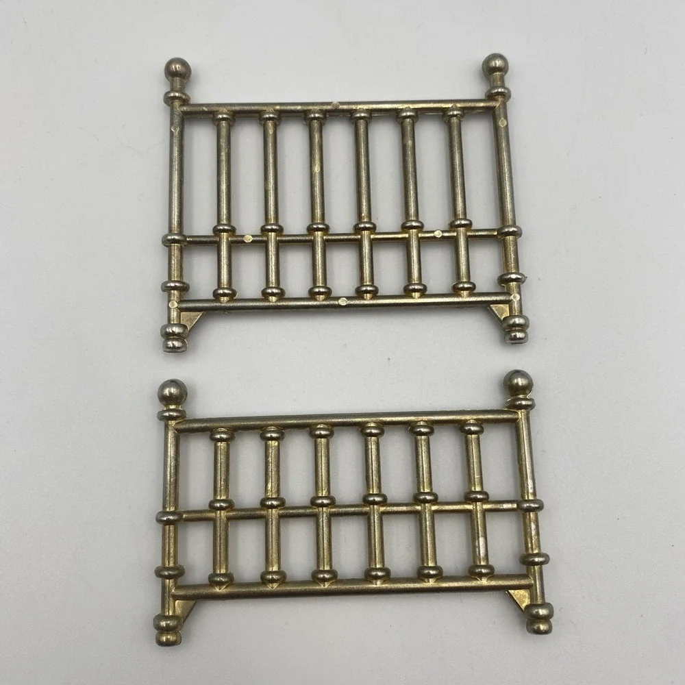 Vintage Fisher-Price Dollhouse 1977‎ Replacement Brass Headboard Bed Frame